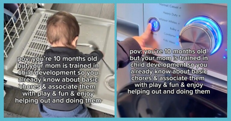 Mom Gives Ten-Month-Old Son Household Chores To Show Babies “Are Capable”