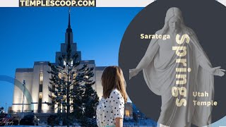 Saratoga Springs Utah Temple on a winter day by drone on February 28, 2022